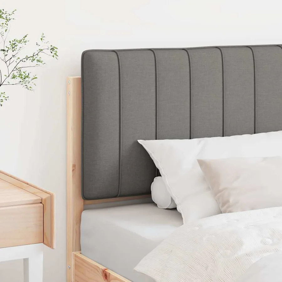 Tête de lit capitonnée Marron et gris clair 80 cm Pin massif - 3