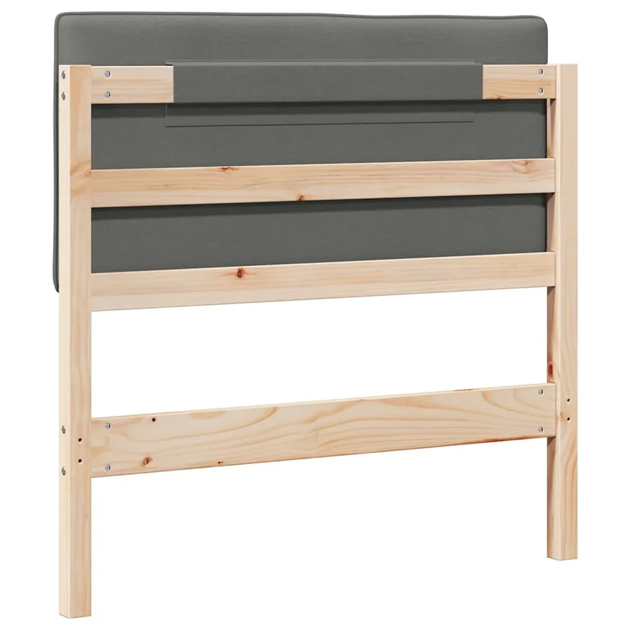 Tête de lit capitonnée Marron et gris clair 80 cm Pin massif - 6