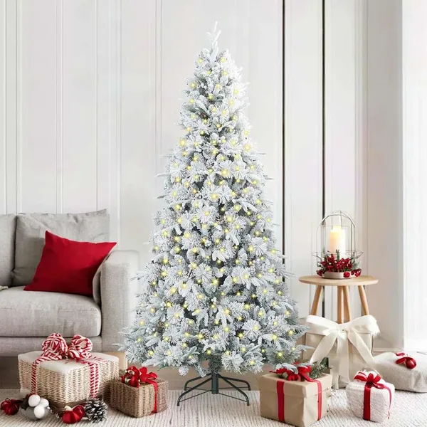 Sapin de Noël Artificiel à Branches Articulées Blanc 180 cm