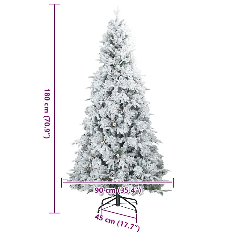 Sapin de Noël Artificiel à Branches Articulées Blanc 180 cm - 13