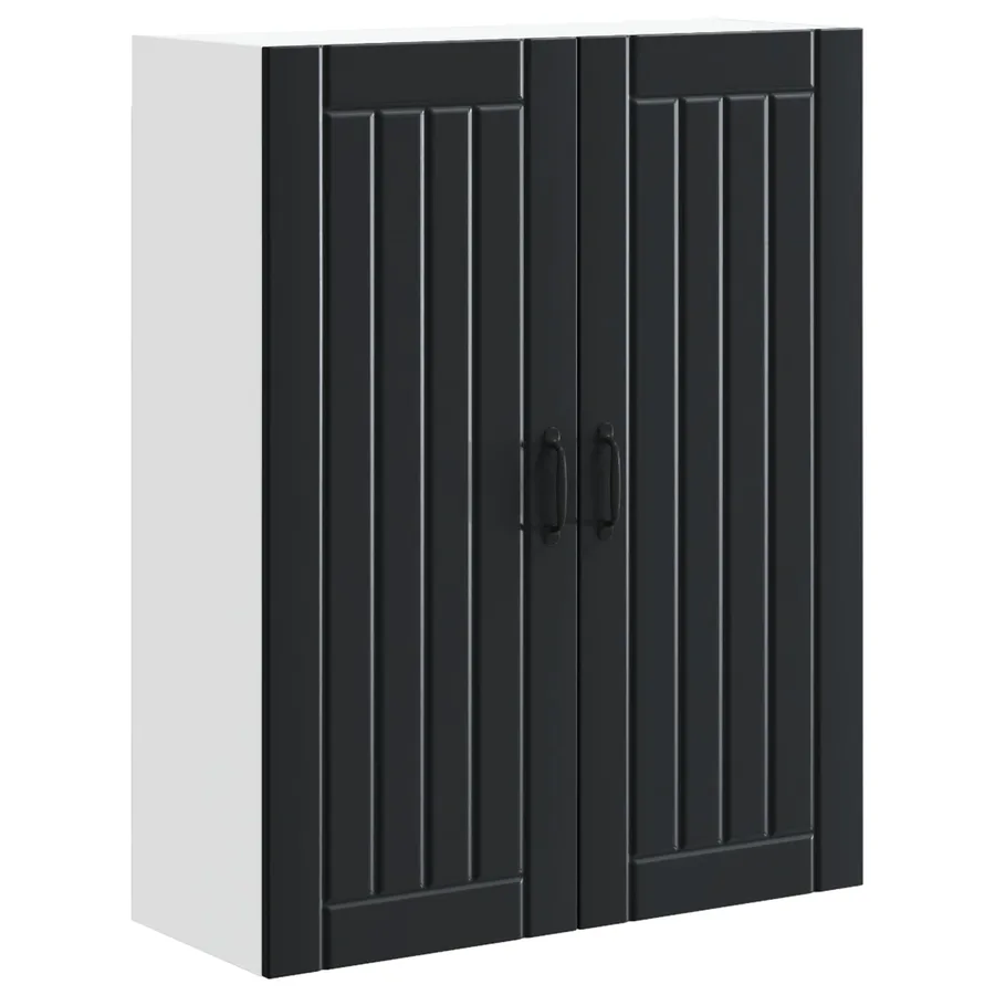 Meuble mural LUCCA Noir 80 x 31 x 100 cm Bois d'ingénierie - 2