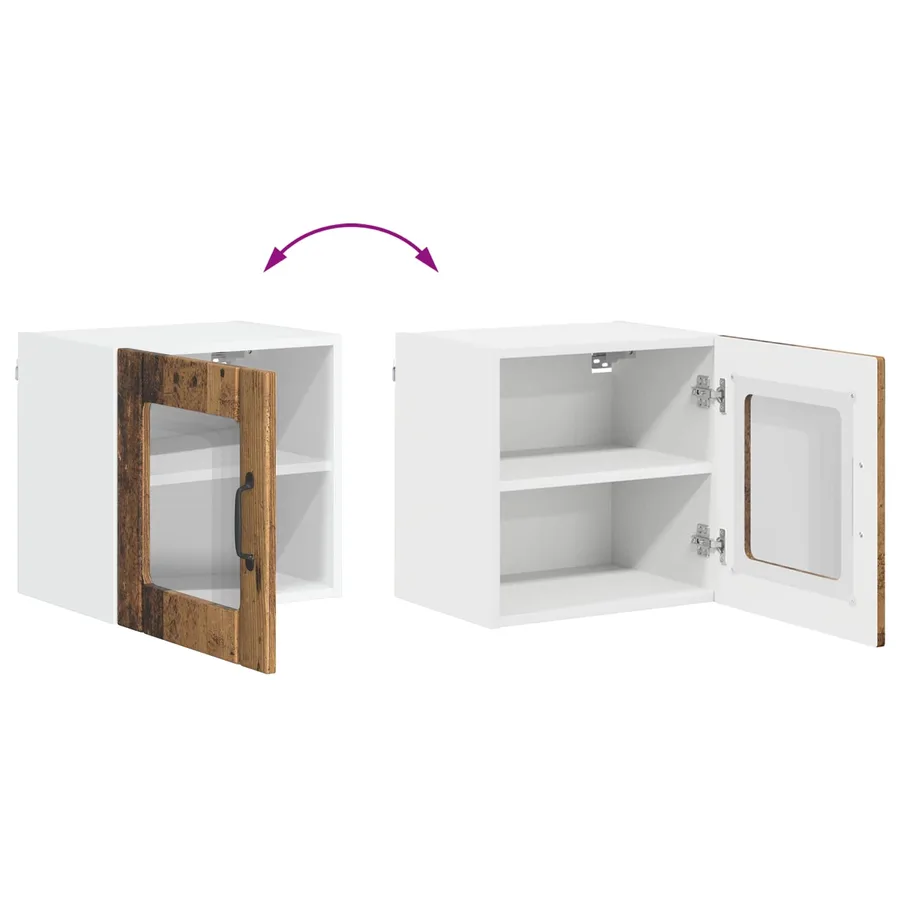 Cabinet en verre mural LUCCA 2 pcs Bois ancien 40 x 31 x 40 cm - 12