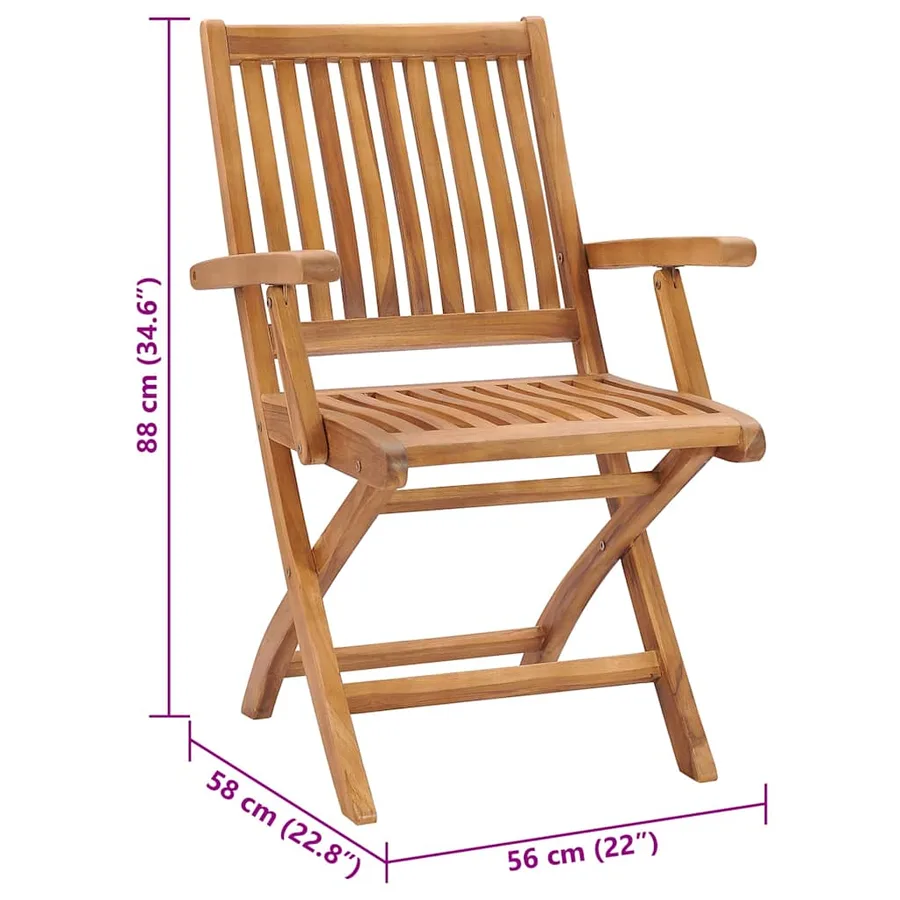 Chaises de jardin lot de 2 coussins rouge bordeaux Teck massif - 11