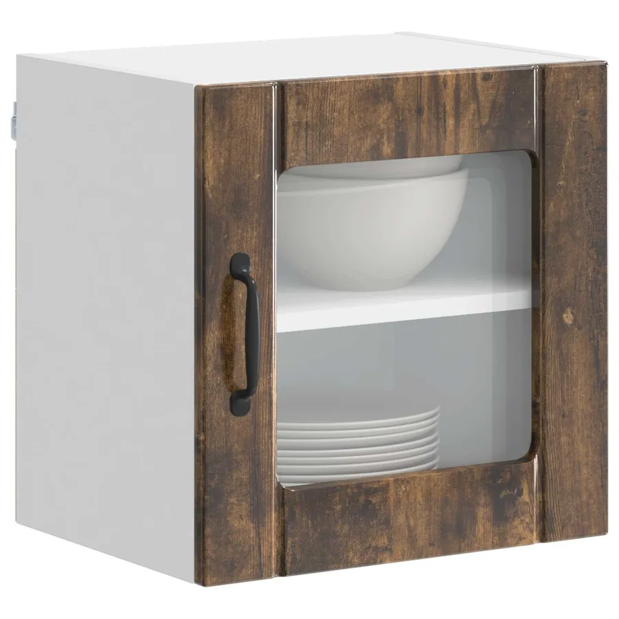 Cabinet en verre mural LUCCA 2 pcs Chêne fumé 40 x 31 x 40 cm - 3