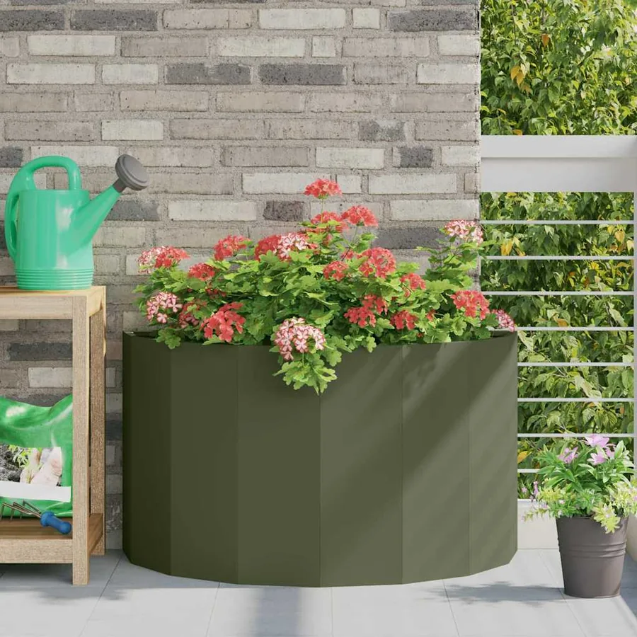 Jardinière Vert olive 90 x 45 x 50 cm Acier