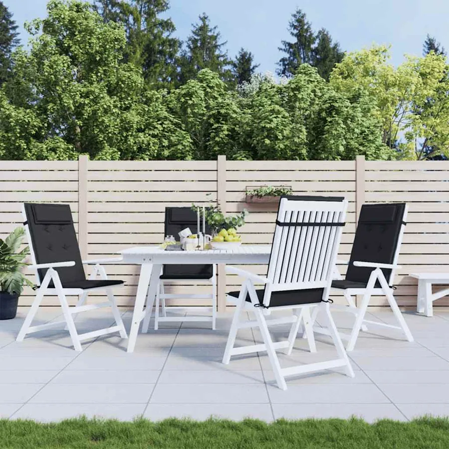 Coussins de chaise à dossier haut lot de 4 noir tissu oxford