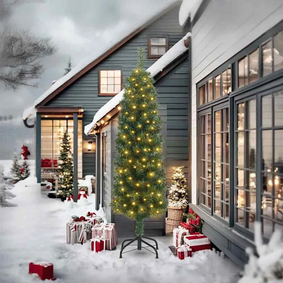 Sapin de Noël artificiel Vert 240 cm PVC et acier et plastique