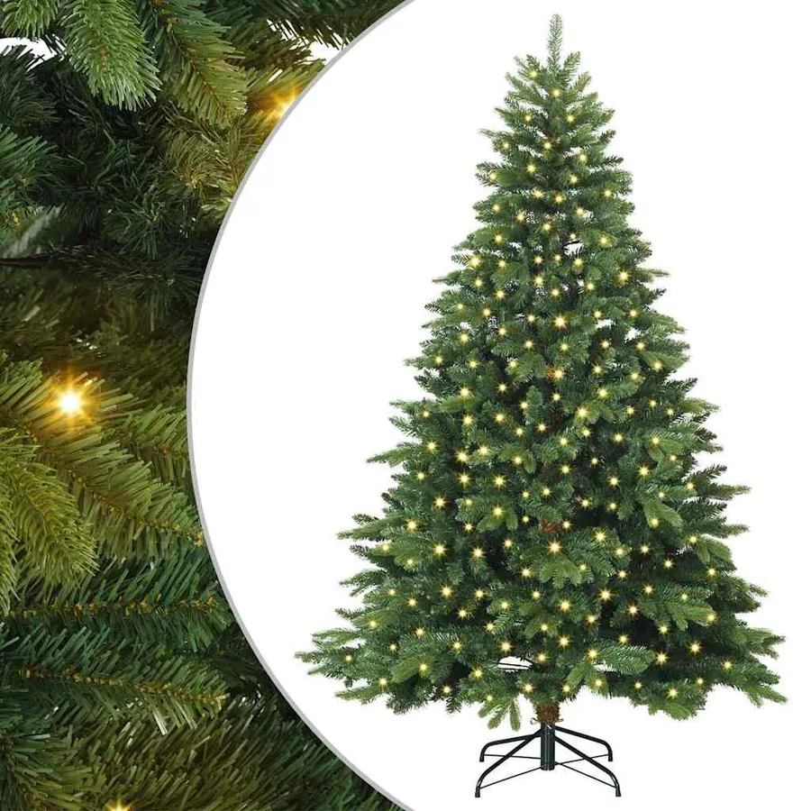 Sapin de Noël artificiel avec 300 LED Vert 210 cm PE et PVC - 2