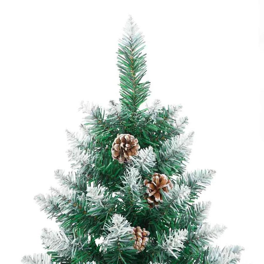 Sapin de Noël mince Vert 180 cm PVC et bois de pin massif - 4
