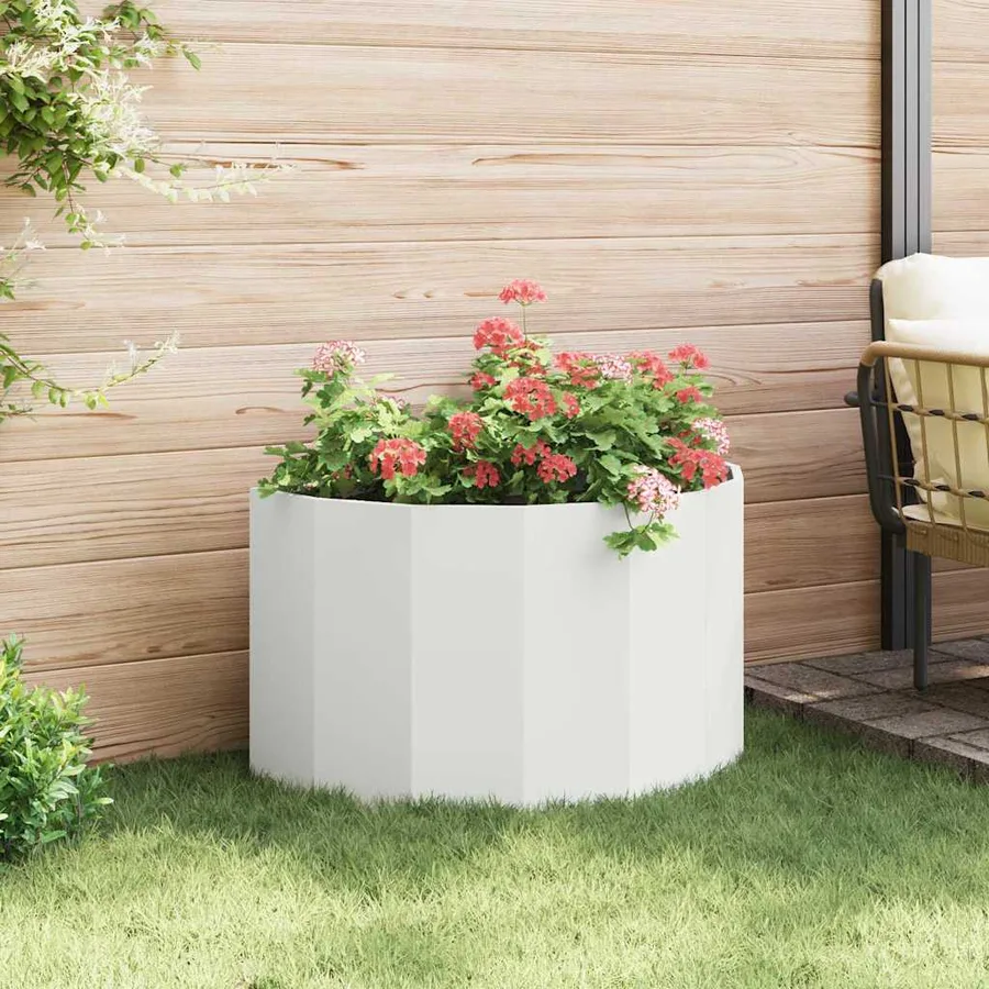 Jardinière Blanc 90 x 45 x 50 cm Acier - 4