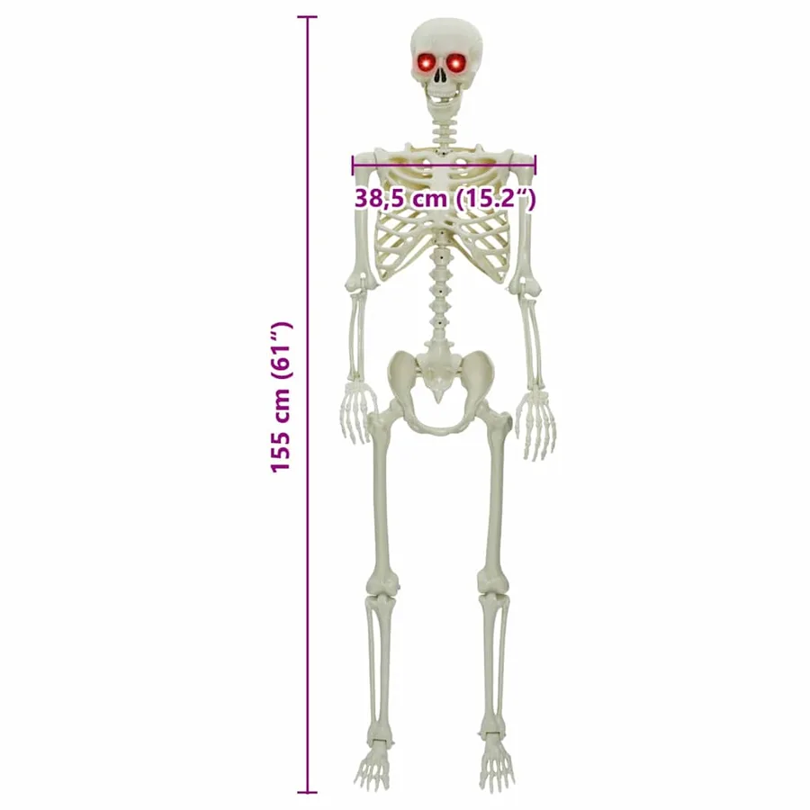 Squelette d'Halloween Blanc 155 x 38.5 cm Plastique - 8
