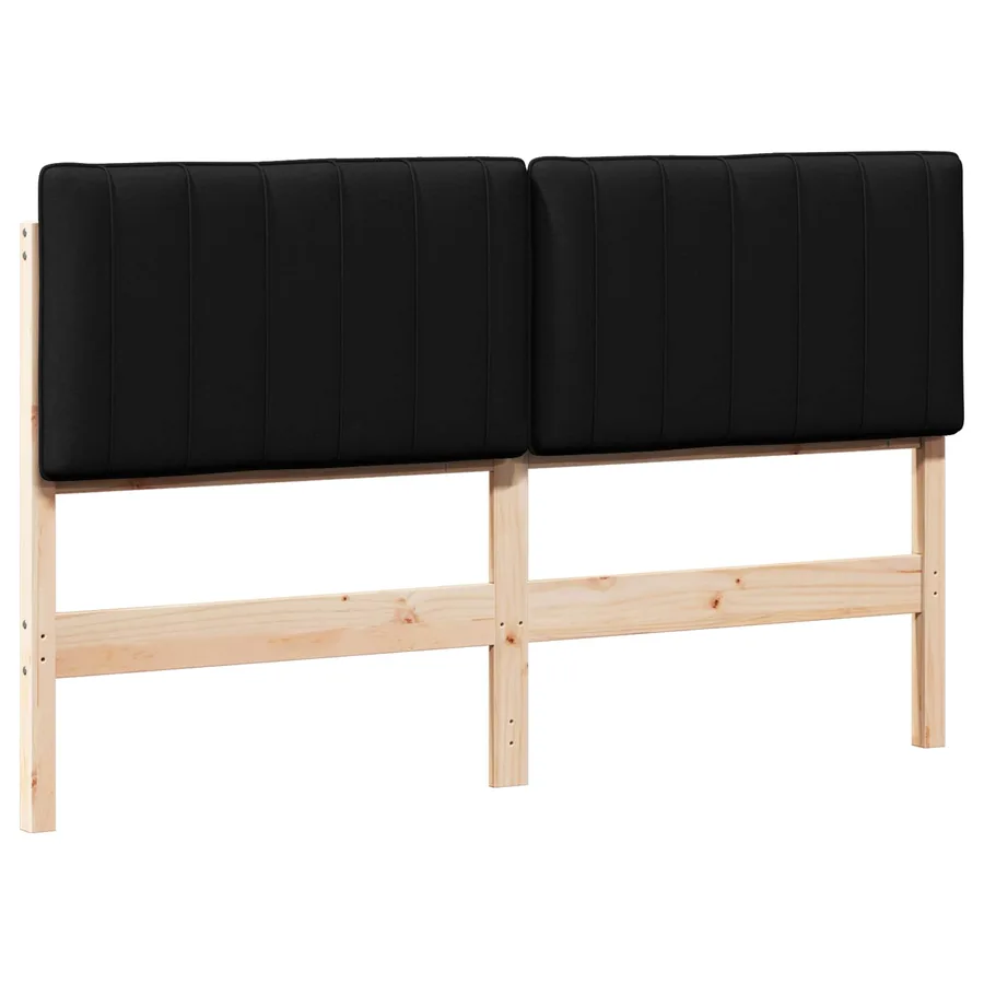 Tête de lit capitonnée Marron et Noir 160 cm Pin massif - 2