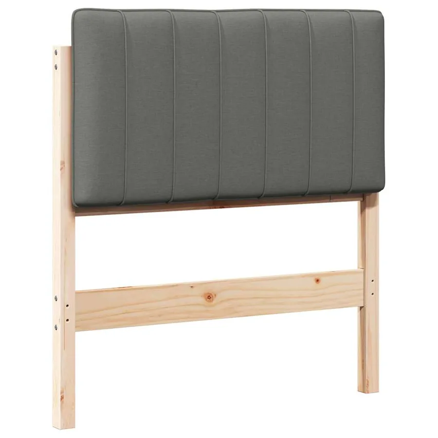 Tête de lit capitonnée Marron et gris clair 75 cm Pin massif - 2