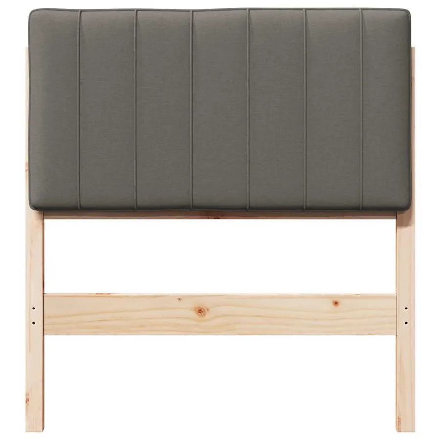 Tête de lit capitonnée Marron et gris clair 75 cm Pin massif - 4