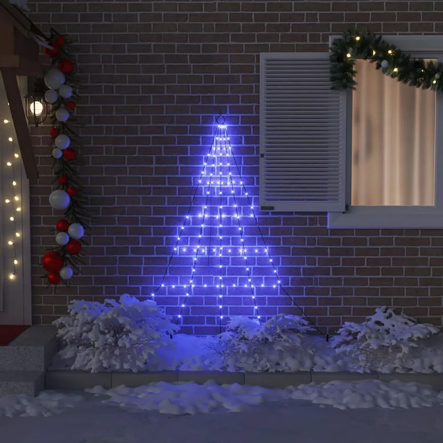 Arbre de Noël LED avec piquets au sol Bleu 182 cm Métal - 3