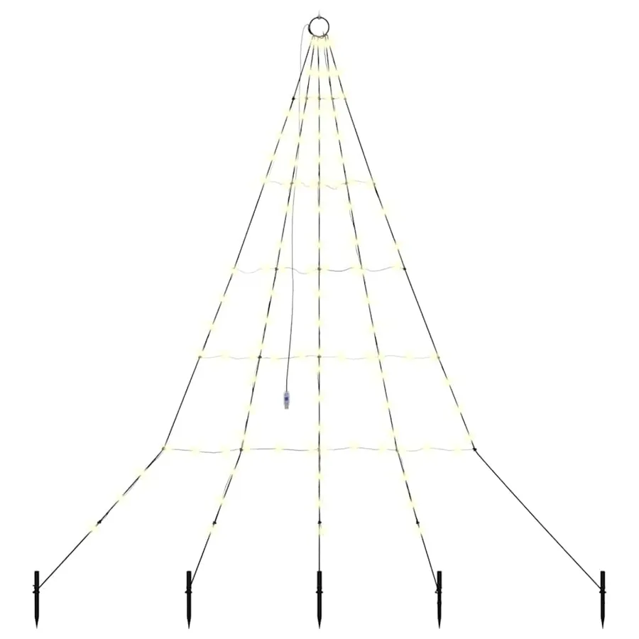 Arbre de Noël LED avec piquets au sol Blanc chaud 182 cm Métal - 2