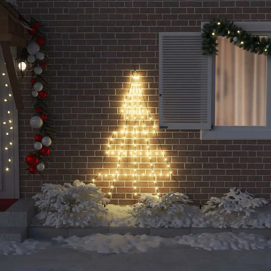 Arbre de Noël LED avec piquets au sol Blanc chaud 182 cm Métal - 3