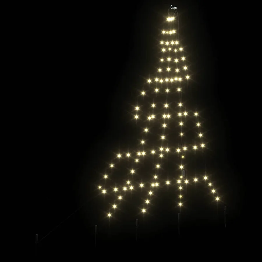 Arbre de Noël LED avec piquets au sol Blanc chaud 182 cm Métal - 6