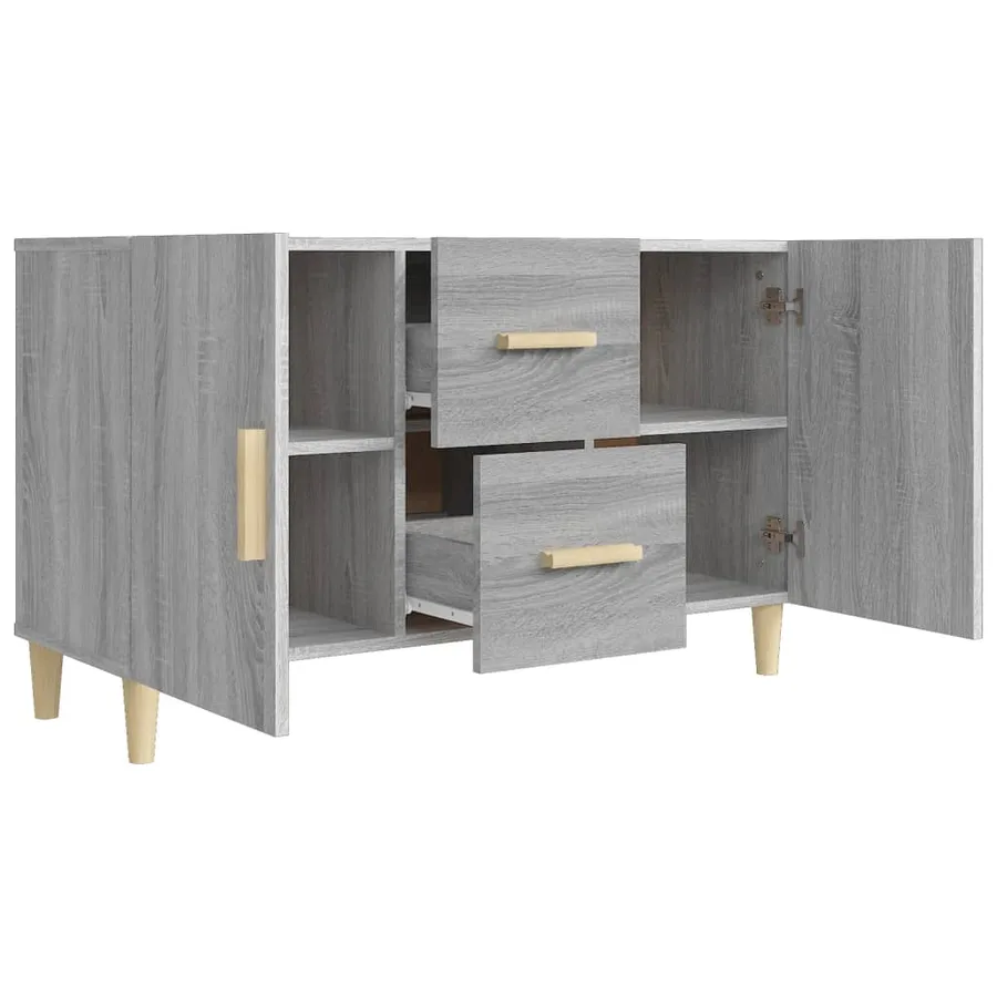 Buffet sonoma gris 100x36x60 cm bois d'ingénierie - 5