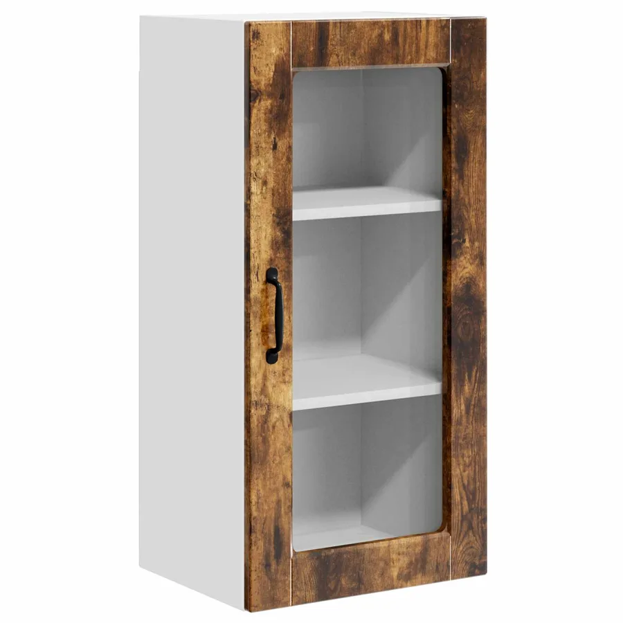 Cabinet en verre mural LUCCA 2 pcs Chêne fumé 40 x 31 x 80 cm - 6