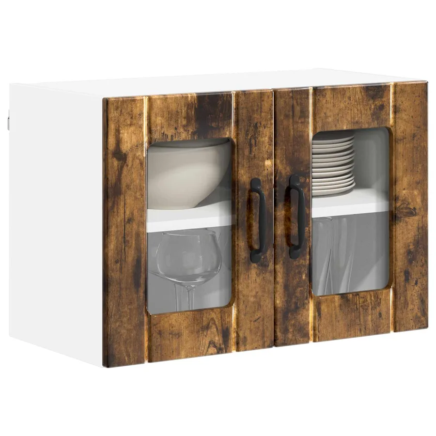 Cabinet en verre mural LUCCA Chêne fumé 60 x 31 x 40 cm - 3