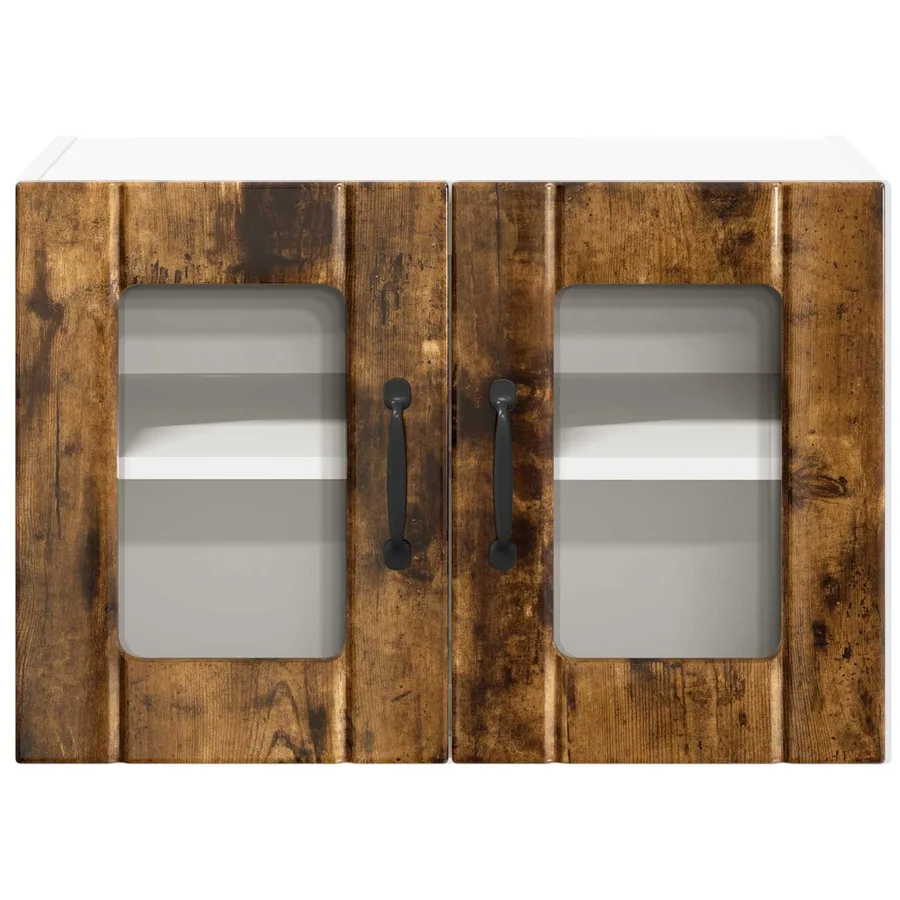 Cabinet en verre mural LUCCA Chêne fumé 60 x 31 x 40 cm - 6