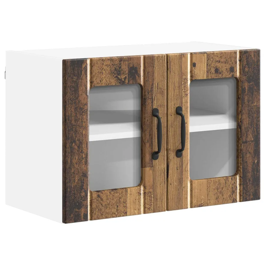 Cabinet en verre mural LUCCA 2 pcs Bois ancien 60 x 31 x 40 cm - 5