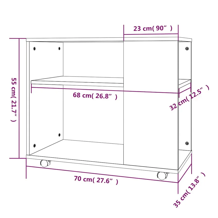 Table d'appoint Chêne fumé 70x35x55 cm Bois d'ingénierie - 7