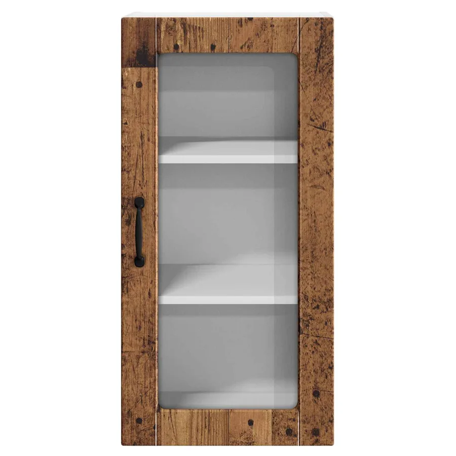 Cabinet en verre mural LUCCA Bois ancien 40 x 31 x 80 cm - 5
