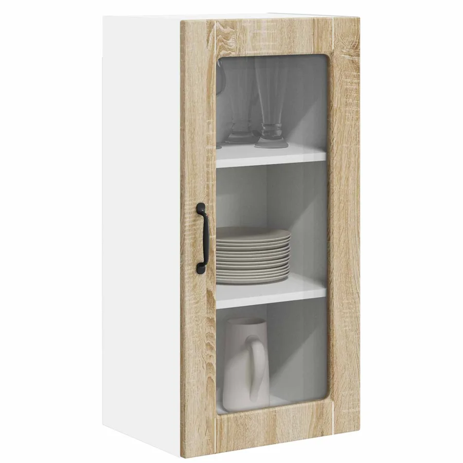 Cabinet en verre mural LUCCA Chêne Sonoma 40 x 31 x 80 cm - 3