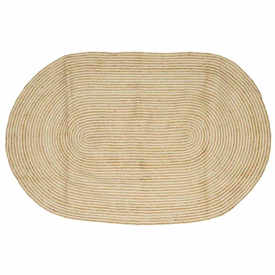 Tapis de surface Naturel et Blanc 205 x 305 cm Jute