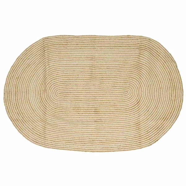 Tapis de surface Naturel et Blanc 205 x 305 cm Jute