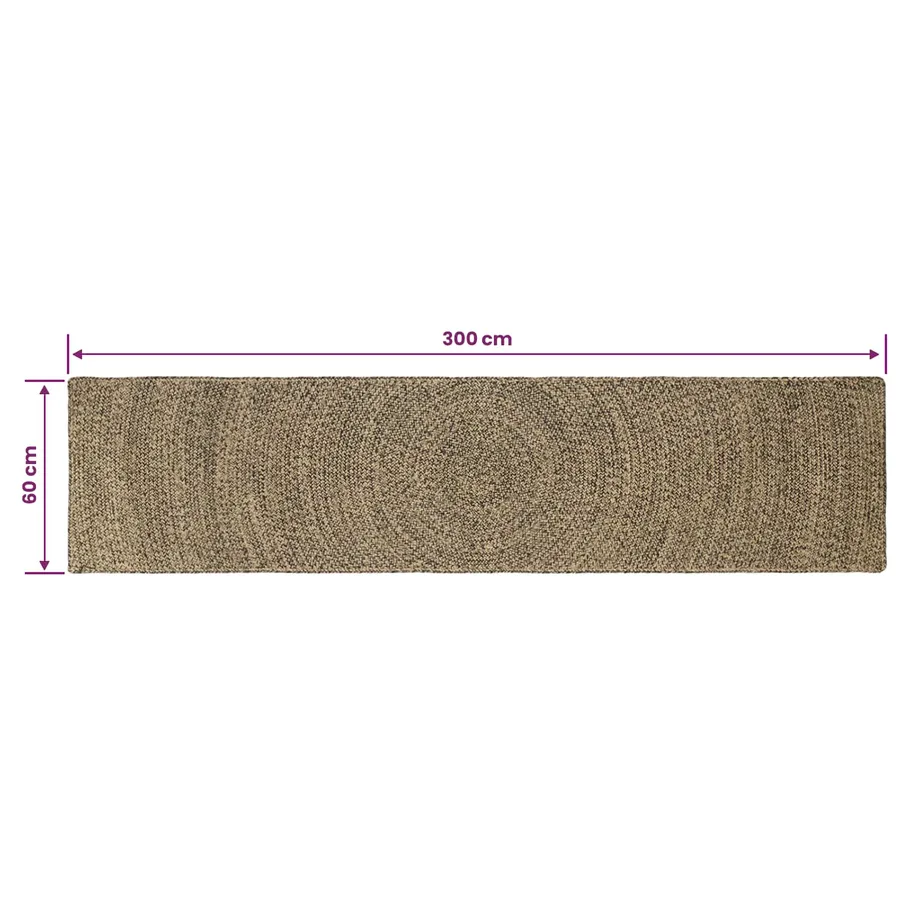 Tapis de surface Naturel et noir 60 x 300 cm Jute - 8