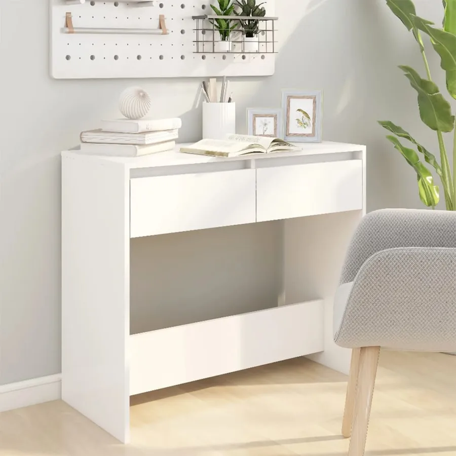 Table console Blanc 89x41x76,5 cm Acier - 3
