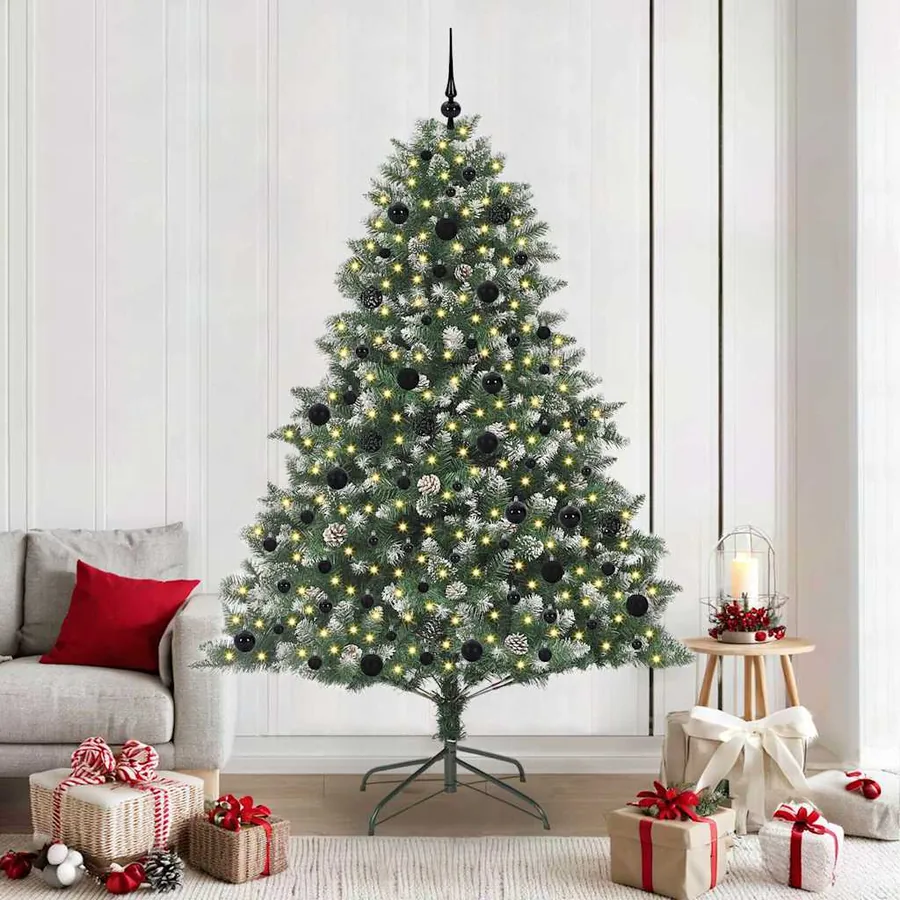 Sapin de Noël artificiel Vert 210 cm PVC, plastique et acier