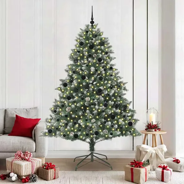 Sapin de Noël artificiel Vert 210 cm PVC, plastique et acier
