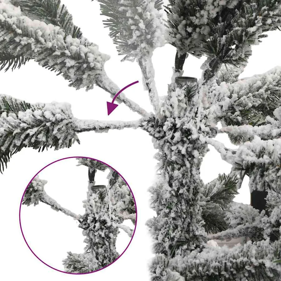Sapin de Noël Artificiel à Branches Articulées Blanc 210 cm - 16