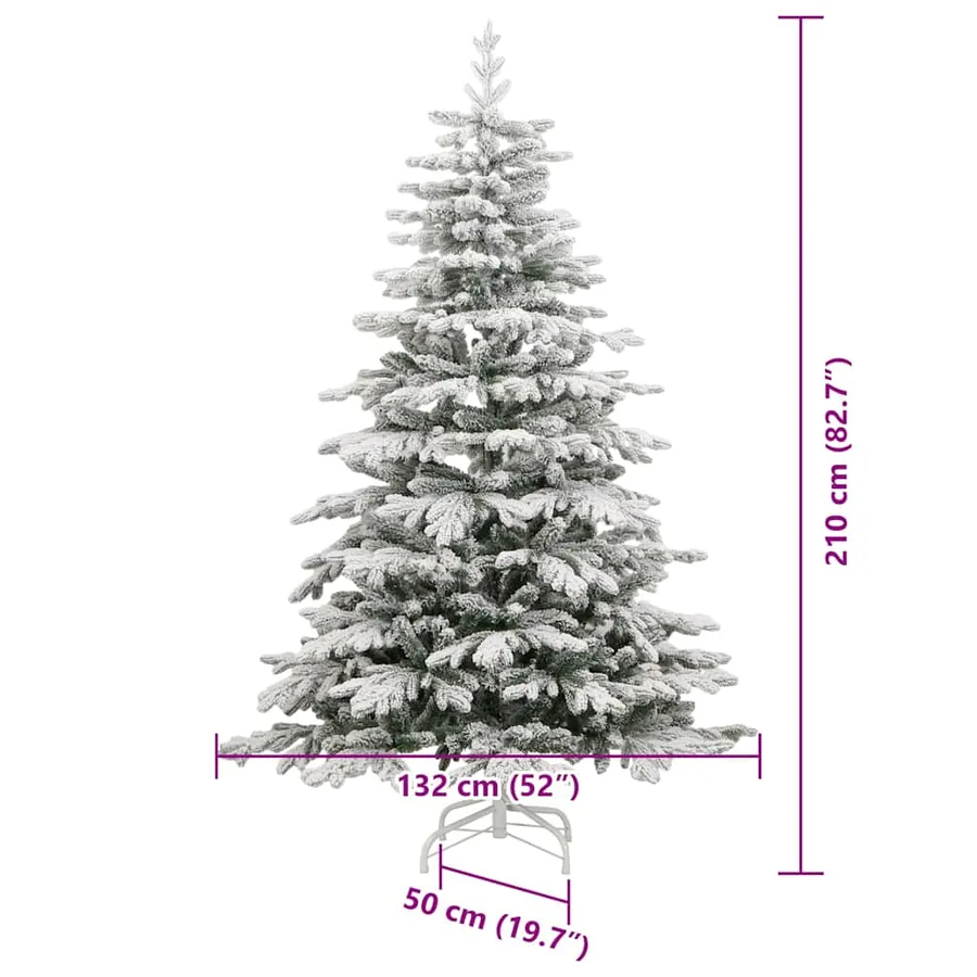 Sapin de Noël Artificiel à Branches Articulées Blanc 210 cm - 17