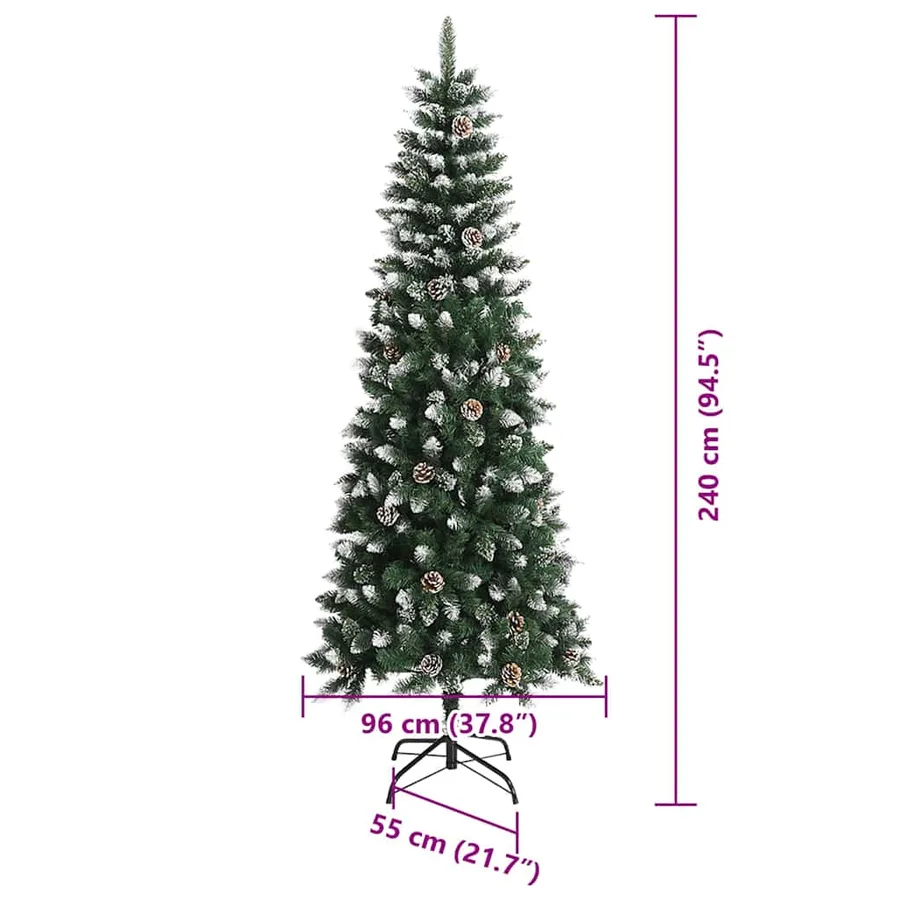 Sapin de Noël artificiel Vert 240 cm PVC, plastique et acier - 16