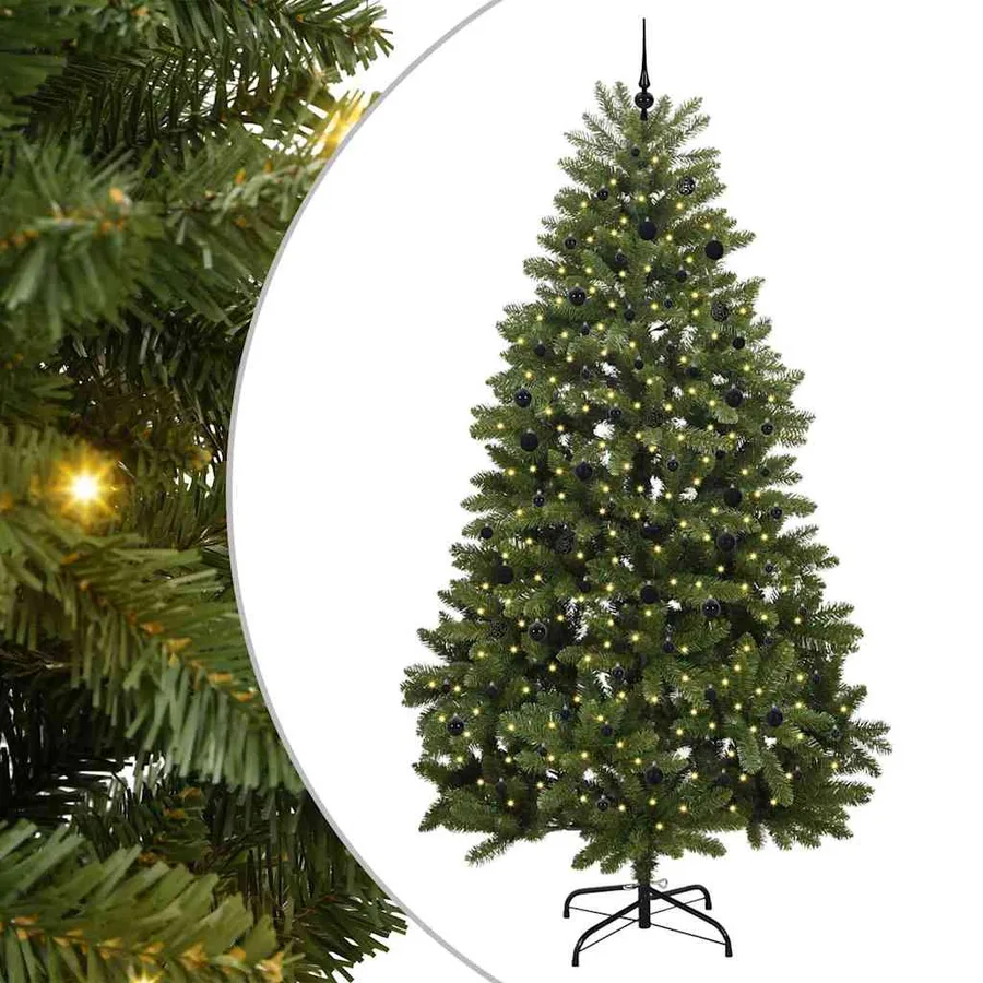 Sapin de Noël artificiel avec 300 LED Vert 300 cm PVC et métal - 2