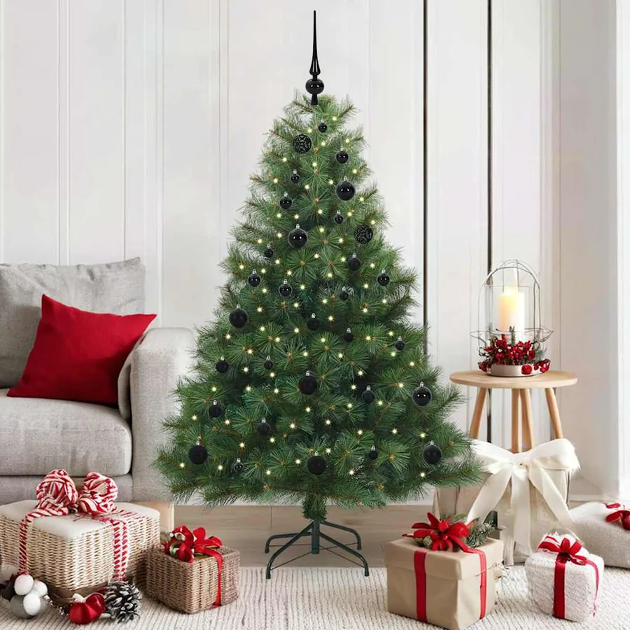 Sapin de Noël artificiel avec 150 LED Vert 150 cm PE et PVC