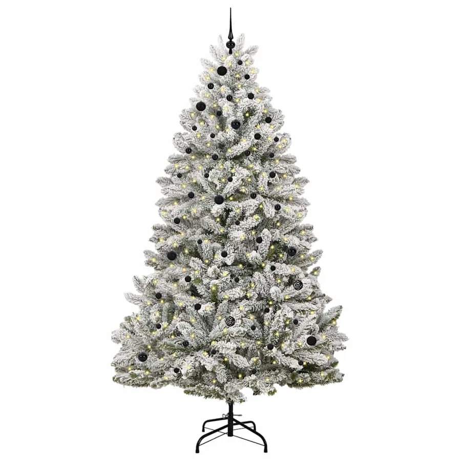 Sapin de Noël artificiel Vert et blanc 270 cm PVC et métal - 3