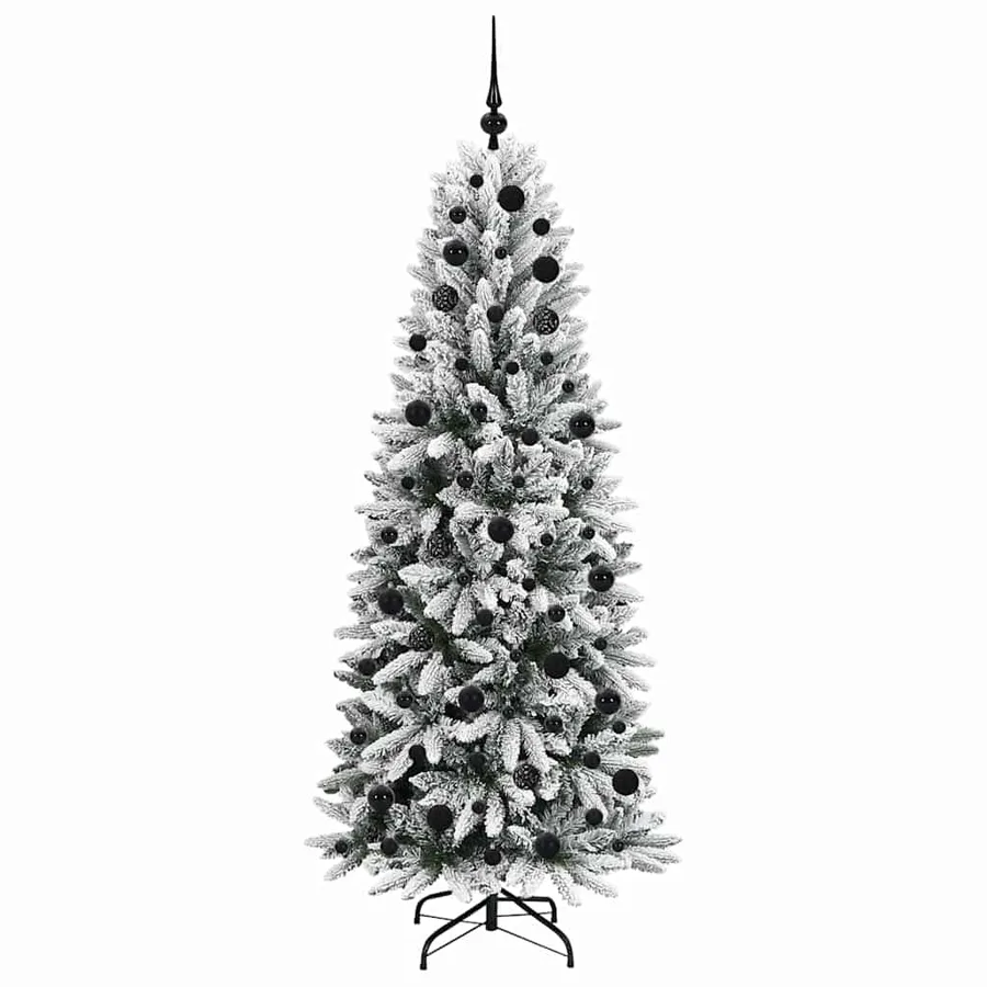 Sapin de Noël artificiel avec 300 LED avec support Blanc 180 cm - 4