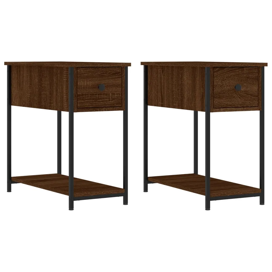 Tables de chevet 2pcs chêne marron 30x60x60cm bois d'ingénierie - 2