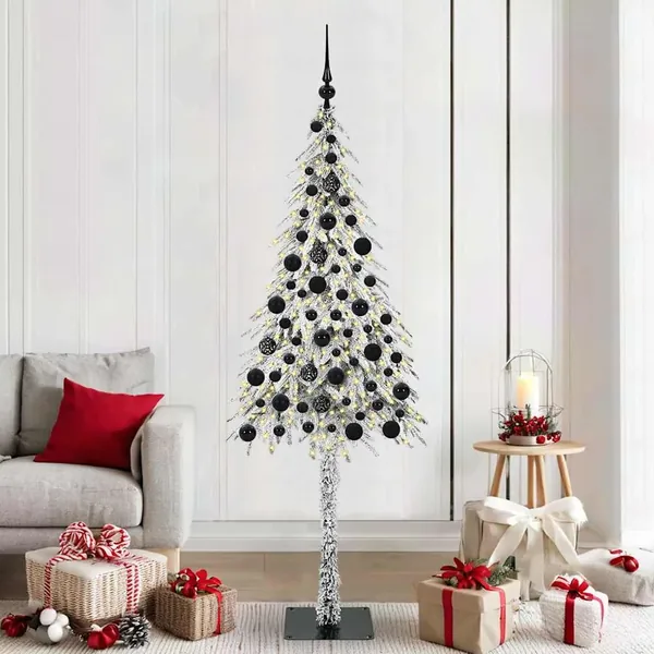 Sapin de Noël avec 300 LED Blanc 180 cm PE et Acier