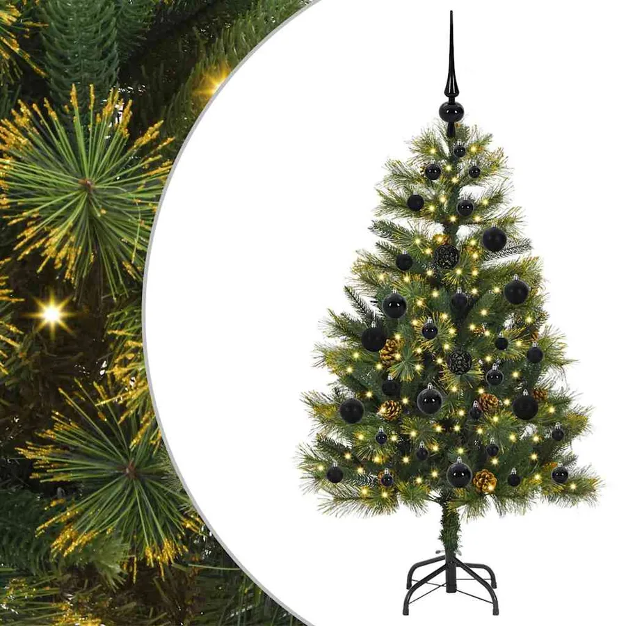 Sapin de Noël artificiel avec branches pliables et cônes 120 cm - 2