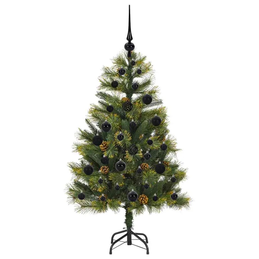 Sapin de Noël artificiel avec branches pliables et cônes 120 cm - 4