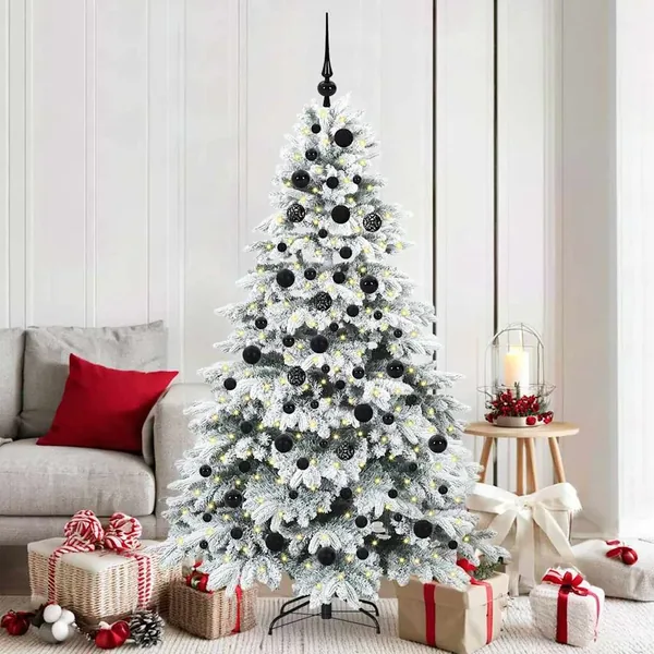 Sapin de Noël artificiel avec 300 LED Blanc 180 cm PE et PVC