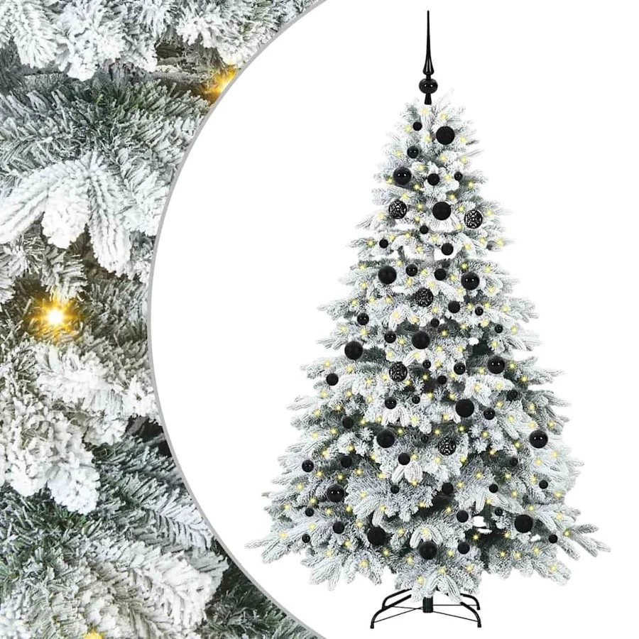 Sapin de Noël artificiel avec 300 LED Blanc 180 cm PE et PVC - 2