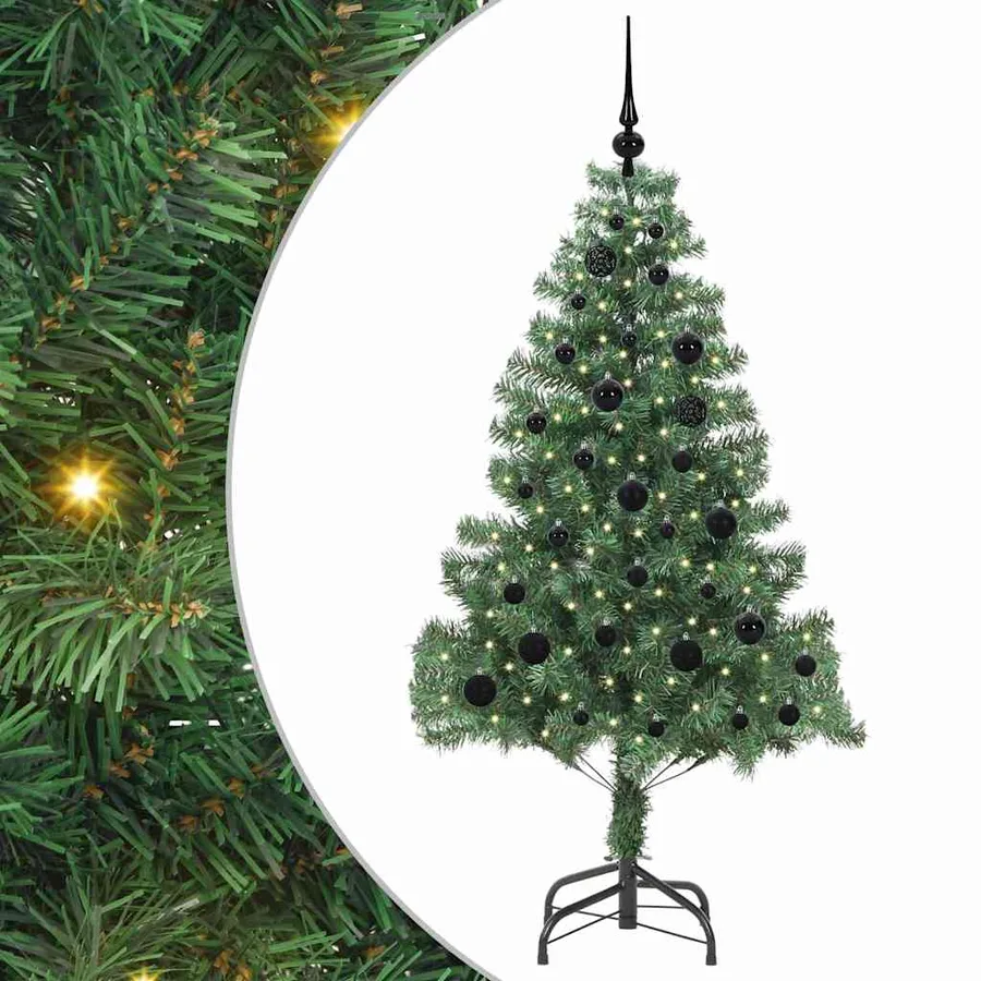 Sapin de Noël avec 150 LED avec support Vert 150 cm PVC - 2